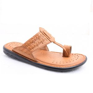 Datz Men’S Leather Type Siliper 501 Tan